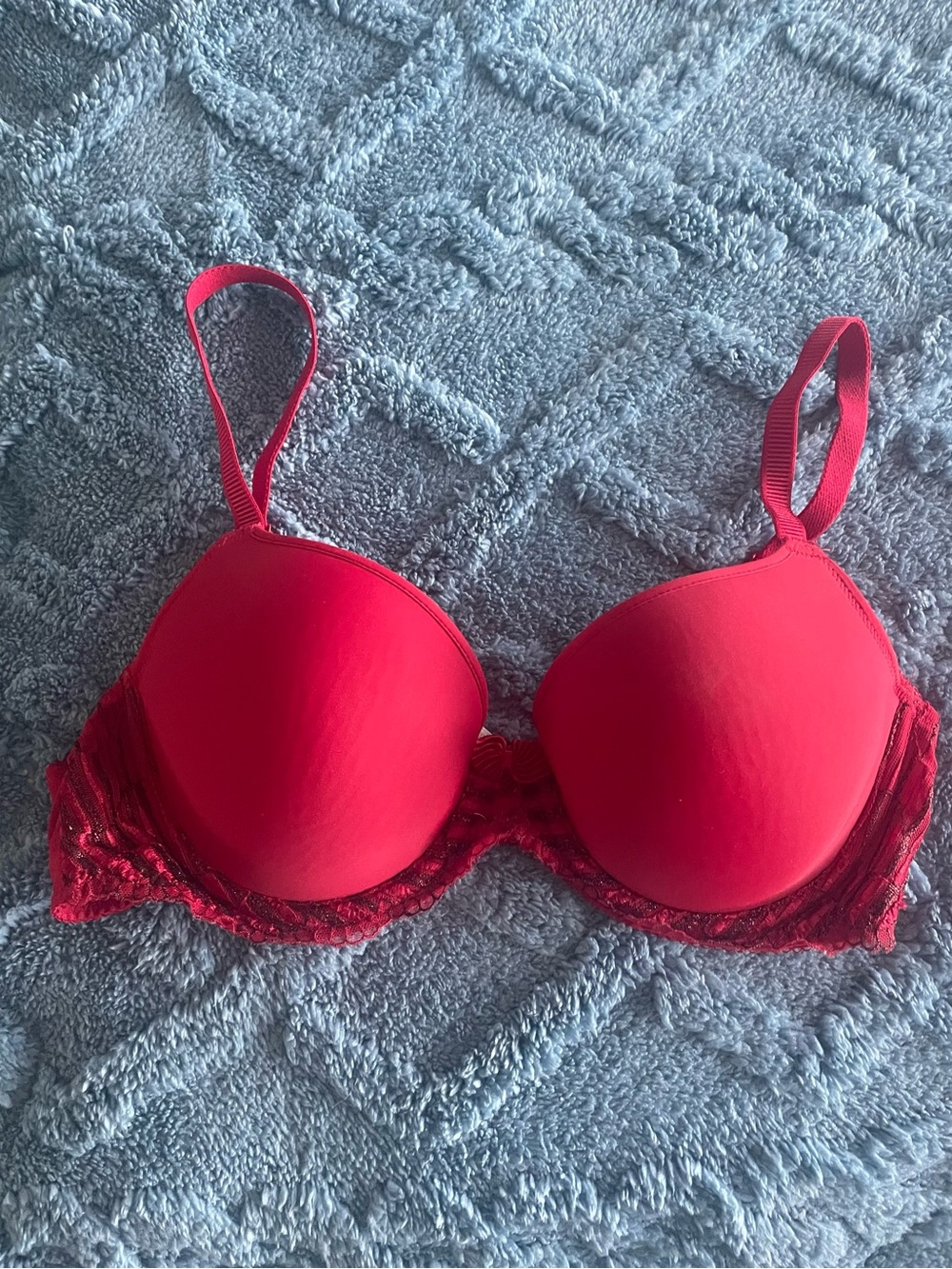 Wacoal Red Lace-Trim T-Shirt Bra